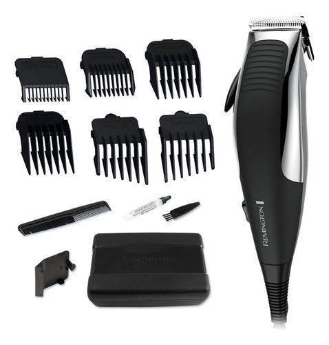 Máquina Para Cortar Cabello Remington 12 Pzs Hc1080a Color Negro