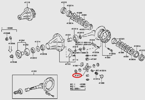 Cruz Diferencial Trasero Toyota Hilux Land Cruiser Original