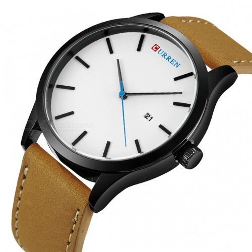 Relogio Curren 8214 Branco Masculino Quartzo Branco Elegante