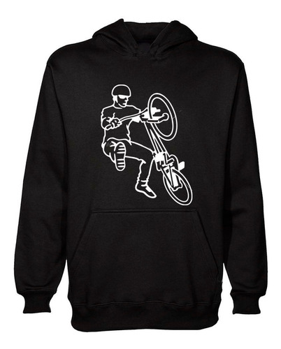 Buzo Canguro Ciclista Haciendo Trucos Bici Hoodie