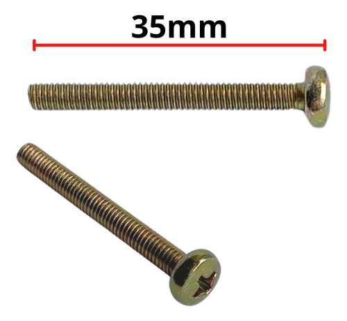 100 Parafusos M4x35mm Cabeça Panela Phillips Bicromatizado