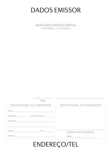 Imagem 2 de 2 de 20x25x2 Blocos Receituário Controle Especial - Autocopiativo