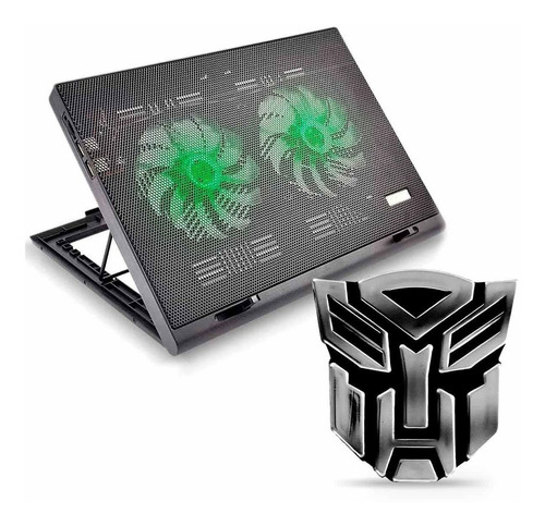 Power Cooler Gamer Para Notebook Led Multilaser + Emblema