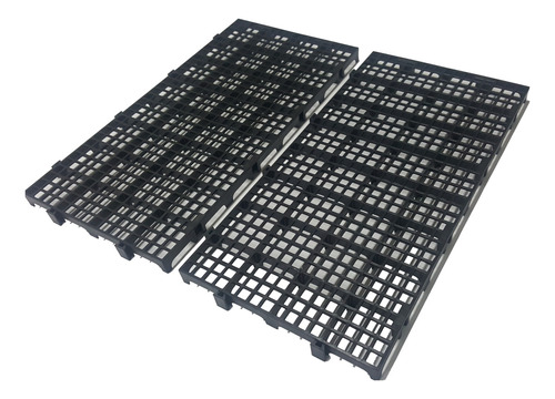 24 Pisos Plastico Preto Estrado Plat 50x25cm Piso P/ Box