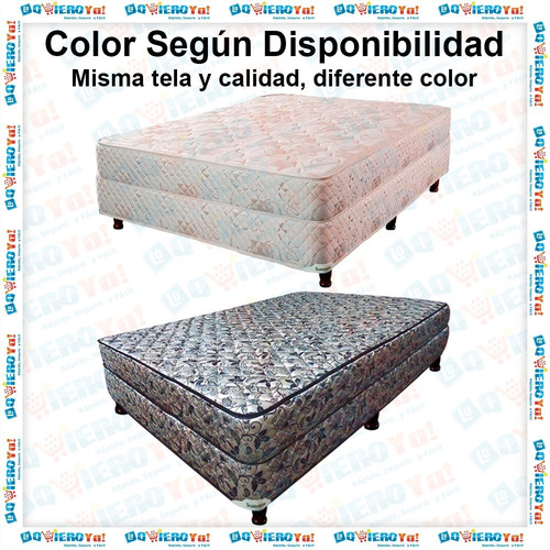 Colchon + Sommier Lujo Suavestar 190x140x21 Cm Tela Jackard + 2 Almohadas