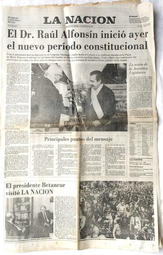 Diario La Nacíón 11 Diciembre 1983 Asume Alfonsín Presidente