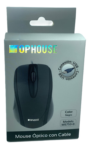 Combo Teclado Mouse Top House Kb378 Alámbrico Español Color Negro Negro