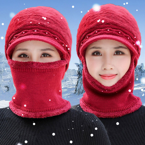 Gorro Mujer Cálido Prueba Viento Proteccion Cuello Y Rostro