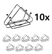 Comprar Kit de servilleteros, soporte de acero inoxidable, mesa de restaurante, 10 piezas, color plateado triangular