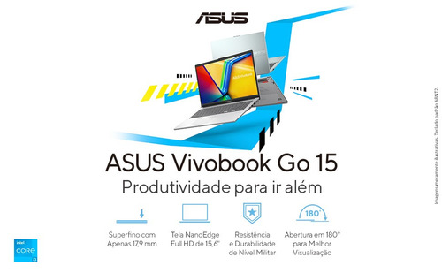 Notebook Asus Vivobook Go E1504GA Intel Core I3 N305 4Gb Ram 256Gb Ssd Linux Keepos Tela 15,6 Fhd Silver - Nj447 - Excelente (Recondicionado)