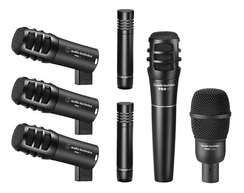 Juego Micrófonos Batería Pro-drum7 Audio Technica Color Negro