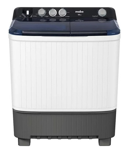 Lavadora semiautomática de doble tina Mabe LMDX8124HBAB0 blanca 18kg