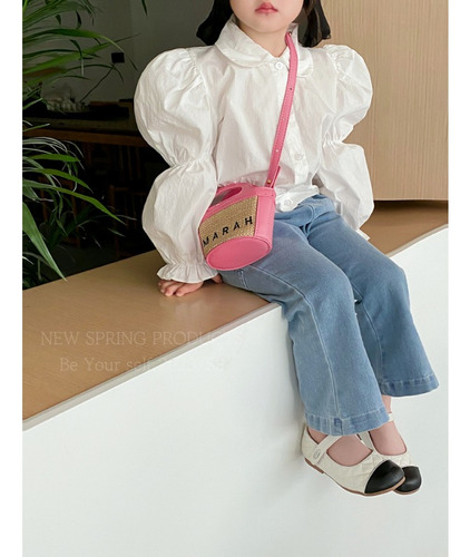 Bolso Bandolera De Paja Princess Little Girl Out