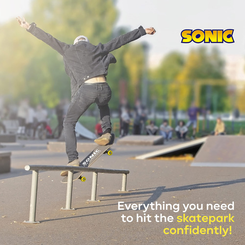 Patineta Cruiser Sonic Con Rodamientos Y Cubierta Duradera Color De Las Ruedas Color De Los Rulemanes