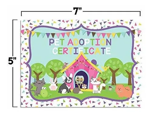 Amandacreation Certificados De Adopción Con Temática De Anim