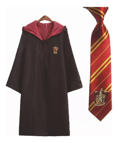 Capa De Harry Potter Bordada+corbata Adulto Disfraz Cosplay Unisex