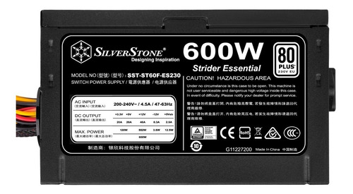 Imagen 4 de 10 de Fuente Silverstone 600w Reales Certificada 80 Plus Calidad!