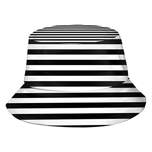 Sombrero De Cubo Blanco Y Negro Líneas Simples Pescador Somb