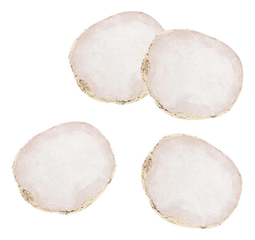 4x Faux Agate Resin Slice Drink Coaster Display Pad