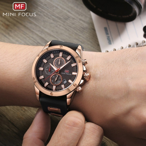 Relógio Masculino Original Dourado Minifocus Frete Gratis !!