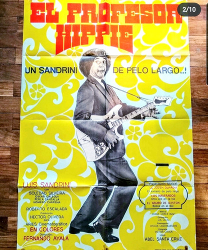 Antiguo Afiche Cine Argentino Colección El Profesor Hippie 