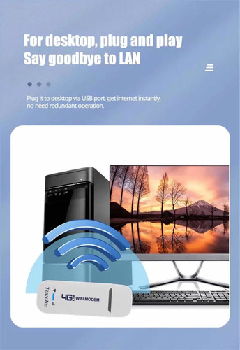 Modem Roteador 3g 4g Lte Chip Sim Portátil Usb Cor Branco