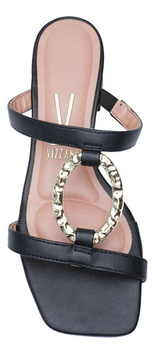 Tamanco Vizzano Salto Baixo Detalhe Feminino - Preto