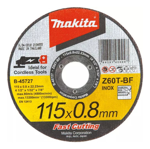 Disco De Corte 115 X 0.8 X 22,23mm Makita