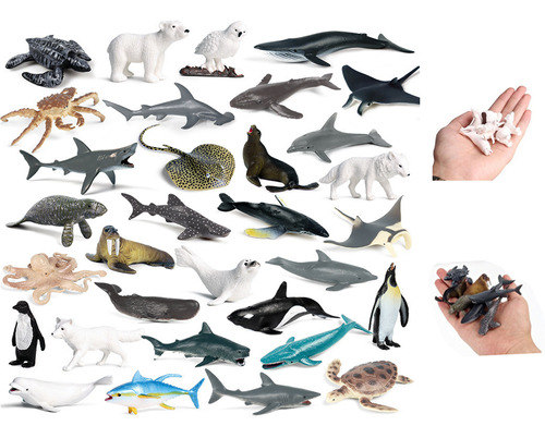 Kit De 32 Piezas De Animales Árticos Realistas Con Criaturas