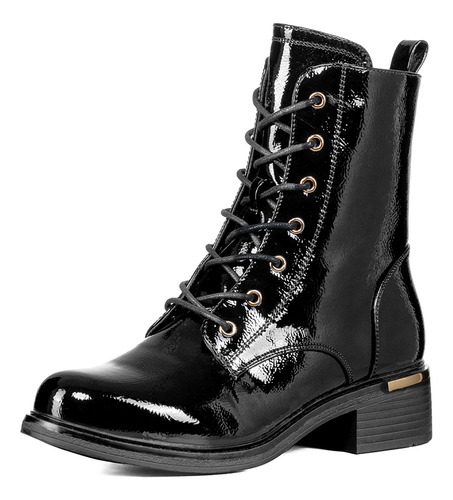 Botin Casual Mujer Charol Clasico Moda Weide Hx506