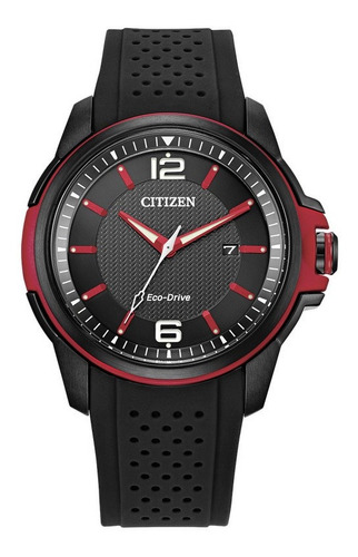 Aw1658-02e Reloj Citizen Eco Drive Negro/rojo