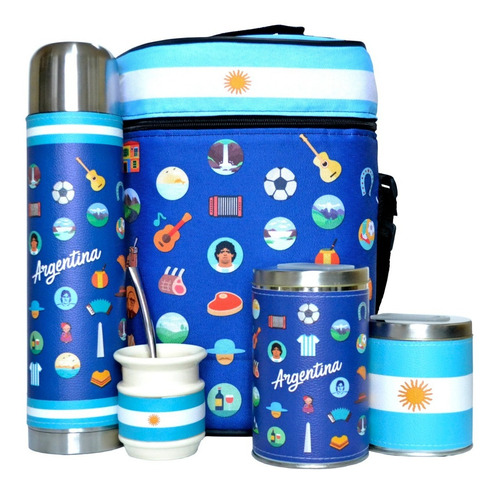 Imagen 1 de 6 de Equipo De Mate Urbano Completo Argentina Set Kit Matero