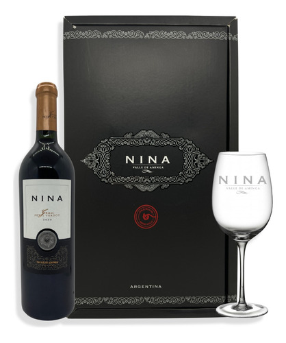 Vino Nina Tinto Gran Petit Verdot 750ml + 1u Copa C/estuche