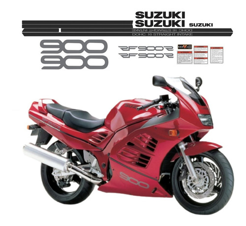 Kit Adesivos Para Suzuki Rf900 15532 Cor Cinza/PRETO