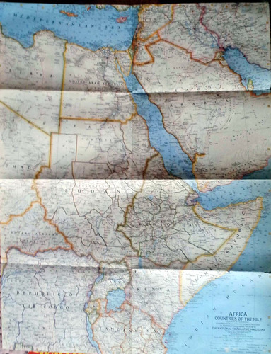 Mapa Africa Countries Of The Nile Nat Geo 1963 62 X 48 Cm Bu