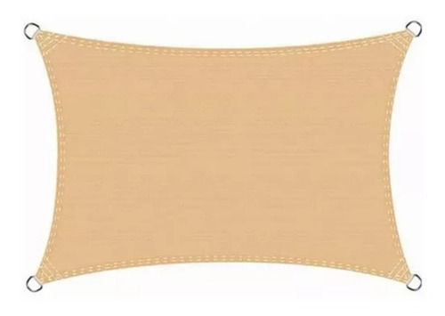 Imagen 2 de 4 de Toldo Vela Sombra 95% Malla Hdpe Cuadrado 3x4 Beige
