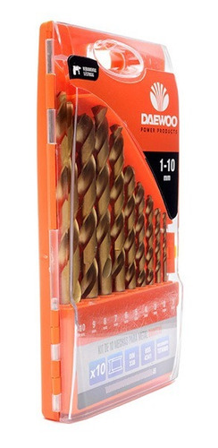 Set Mechas Acero Rápido 10pc Titanio Daewoo Kit Metal 1-10mm