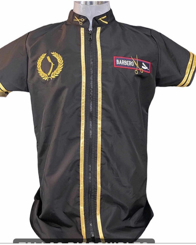 Uniforme De Barbero , Camisa Tela Anti Fluido Con Cierre