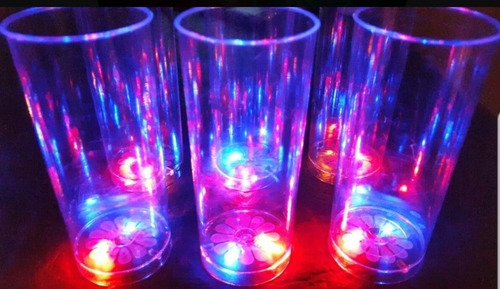 10 Vasos Trago Largo Luminosos Luz Led ! Fiestas , 15 Años
