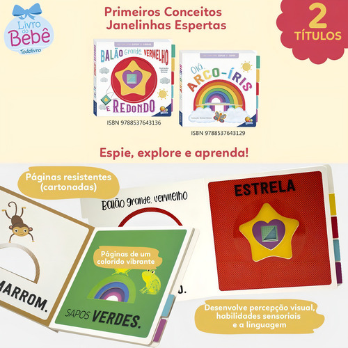 Primeiros conceitos janelas espertas: Balão grande..., de Autumn Publishing. Editorial Todolivro, capa dura em português, 2022