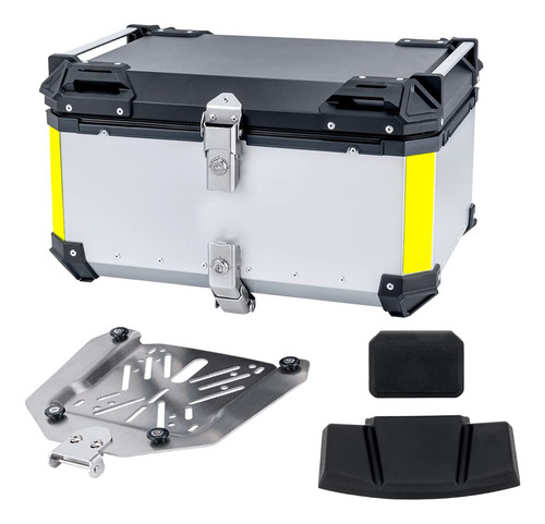 Caja De Cola Motocicleta 65l Con Soporte Y Respaldo Alumin