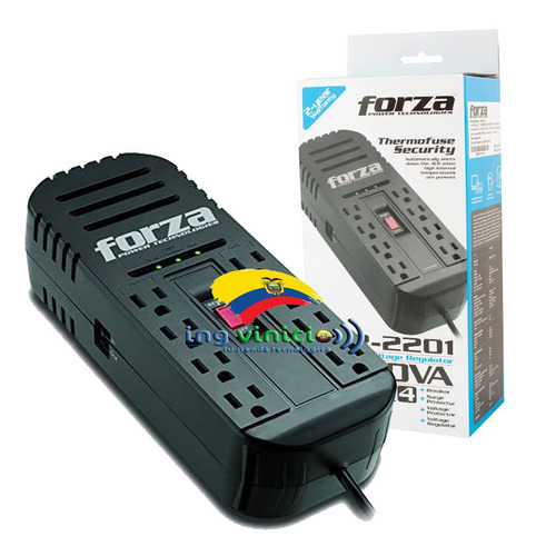 Regulador De Voltaje Forza Fvr-2201 1100w 8 Tomas 120v Rj45