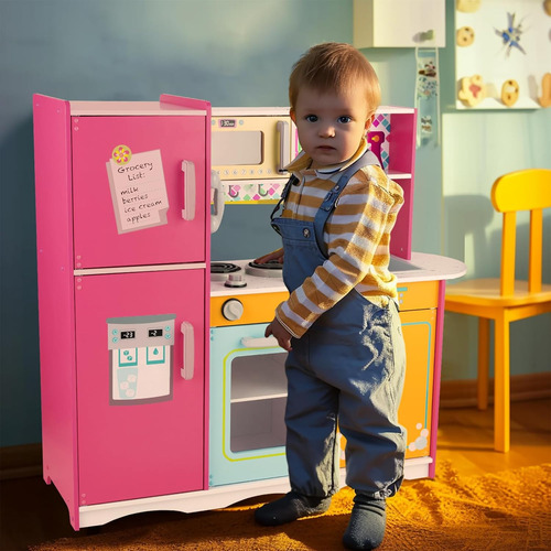 Juego De Cocina Para Niños De 3 A 8 Años, Cocina De Madera P