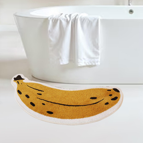 Alfombra De Baño Con Forma De Plátano, De Secado Rápido,