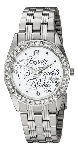 Reloj Mujer Disney Wds000314 Cuarzo Pulso Plateado Just Watc