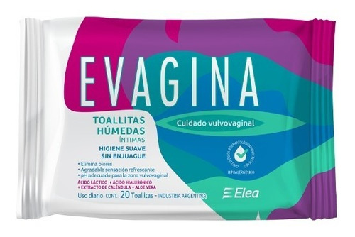 Evagina Toallitas Humedas Cuidado Vulvovaginal X 20 Unidades