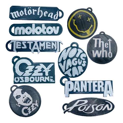 Llaveros Bandas Rock, Metal Y Mas. Impresos En 3d X 30 Unid.