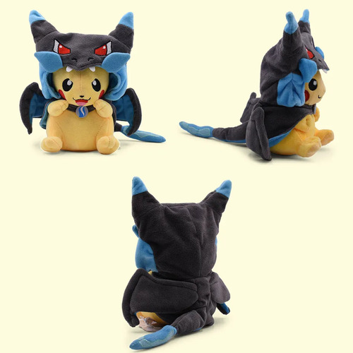 Mega Charizard X De Peluche Para Cosplay De Pokémon Pikachu,