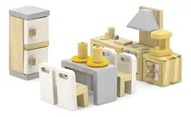 Comprar Casita De Muñecas De Madera Cocina Comedor Completa Muebles