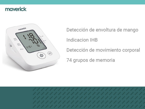 Imagen 2 de 6 de Tensiómetro Digital De Brazo Maverick Ye670a